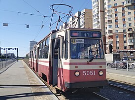 Трамвай ЛВС-86 № 5051 на маршруте 47, Санкт-Петербург