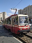 ЛВС-86М2 №5098 следует по маршруту №55 в Санкт-Петербурге