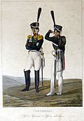 Штаб-офицер и обер-офицер гренадерского полка, 1815 г.