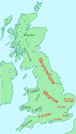 Основные англосаксонские королевства