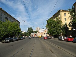 Улица Савушкина (вид от пересечения с Карельским переулком)
