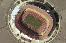 A satellite view of Jack Kent Cooke Stadium