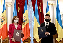 Зеленский с президентом Молдавии Майей Санду. Киев. 12 января 2021 года