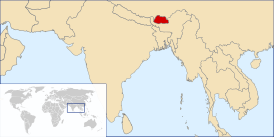 Бутан на карте мира