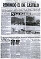 Заголовок газеты о Революции 1943 года