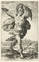 Х. Гольциус. Гораций Коклес. 1586. Резцовая гравюра. Рейксмусеум, Амстердам