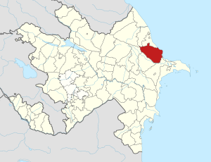 Хызинский район на карте
