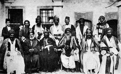 Встреча езидских вождей с халдейским священнослужителем в Месопотамии.