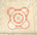 Замки Уолмер и Сандаун Трёхъярусный[53] «четырёхлистник» План 1725 года