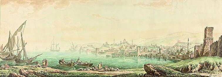 Михаил Иванов. Панорама крепости Феодосии (Каффы). 1793