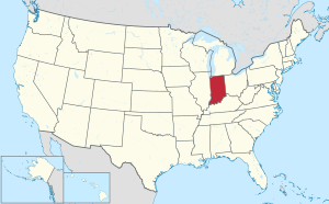 Штат Индиана на карте США