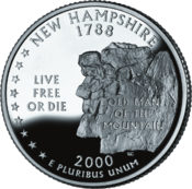 «Живи свободным или умри» — девиз Нью-Гэмпшира на двадцатипятицентовике штата