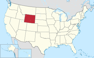 Штат Вайоминг на карте США