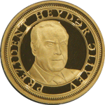 Золотая памятная монета с изображением Гейдара Алиева