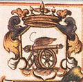 Титульный герб княжества Смоленского на жалованной грамоте Петра I канцлеру Г. И. Головкину 1711 года[61]