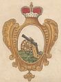 Герб Смоленска из «Знамённого гербовника» 1730 года в исполнении Ф. М. Санти[65]
