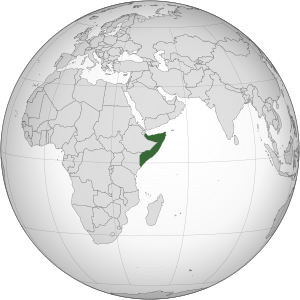 Сомали на карте мира.