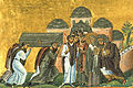 Перенесение мощей Иоанна Златоуста в храм Апостолов (миниатюра из Минология Василия II, 979—989 годы)