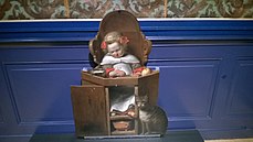Иоганнес Корнелисзон Верспронк. Фигура-обманка спящего мальчика на высоком стуле, I половина XVII века