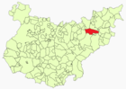 Расположение муниципалитета Эспаррагоса-де-Ларес на карте провинции