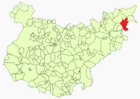Расположение муниципалитета Фуэнлабрада-де-лос-Монтес на карте провинции