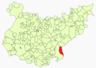 Расположение муниципалитета Гранха-де-Торреермоса на карте провинции