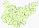 Расположение муниципалитета Мальпартида-де-ла-Серена на карте провинции