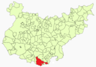 Расположение муниципалитета Монестерио на карте провинции