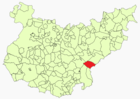 Расположение муниципалитета Пераледа-дель-Саусехо на карте провинции