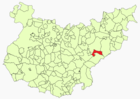 Расположение муниципалитета Бенкеренсия-де-ла-Серена на карте провинции