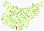 Расположение муниципалитета Калера-де-Леон на карте провинции