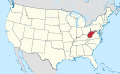 Западная Виргиния на карте США