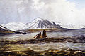 «Шхуна „Кротов“ на фоне горы Носилова», Редер, 1837 год