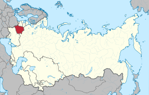 Территория Белорусской ССР на карте СССР * БССР * Остальные союзные республики СССР
