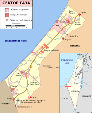 Сектор Газа на карте