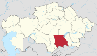 Жамбылская область на карте