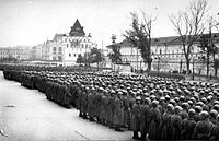 Отправка Горьковской дивизии на фронт от Нижегородского кремля, 1941 год