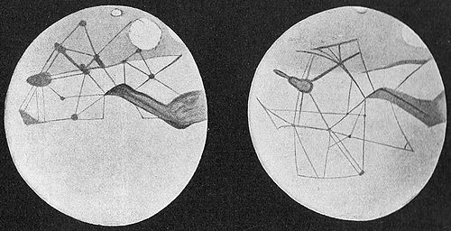 Марсианские каналы, зарисованные астрономом П. Лоуэллом, 1898