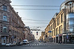 Вид на Гороховую улицу с Пионерской площади