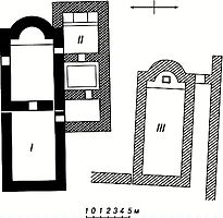План фундаментов зданий в Судагылане (I — VIII—IX вв., II — VIII—IX вв., III — V—VI вв.)[318]