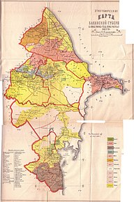 Этнографическая карта Бакинской губернии по состоянию на 1902 год.