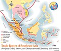 Торговые маршруты в Юго-Восточной Азии во время расцвета Цюаньчжоу.