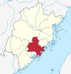 Цюаньчжоу на карте