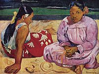 Таитянские женщины на пляже, Поль Гоген, 1891