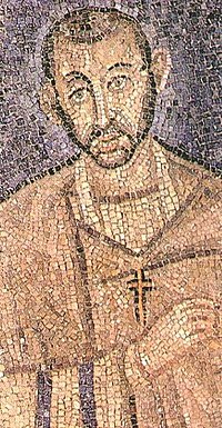 Святитель Амвросий, мозаика базилики Святого Амвросия, Милан, IV—V века