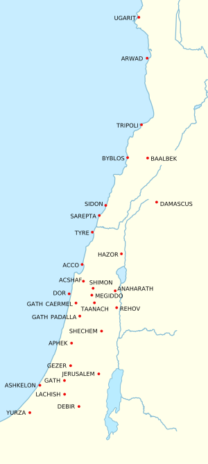 Основные ханаанские города-государства в бронзовом веке