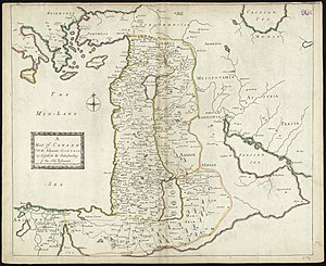 Карта Ханаана 1692 г., составленная Филиппом Ли