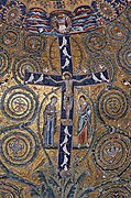 Святой крест. Деталь мозаики апсиды церкви Сан-Клементе в Риме. Ок. 1108