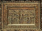 Панель «Распятие с двумя разбойниками». 430—432. Дерево. Двери церкви Санта-Сабина, Рим