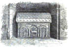 Cаркофаг императора Гонория (?). Ок. 423 г. Рисунок. Мавзолей Галлы Плацидии, Равенна